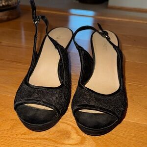 Nine West black lace heels